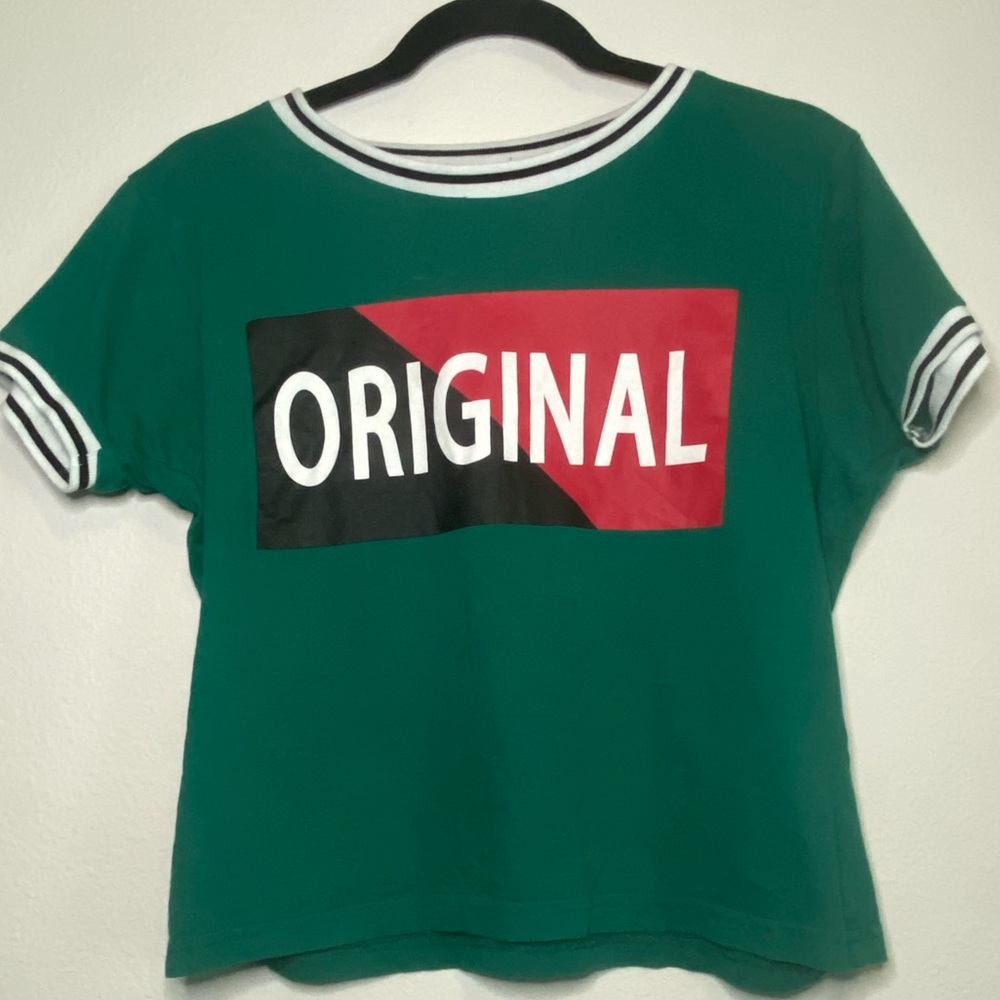 Green XL on fire T-shirt